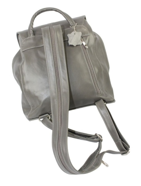 Plecak Skórzany MAGRE (PL) NATALIA Skóra Naturalna Licowa Gładka POPIELATA