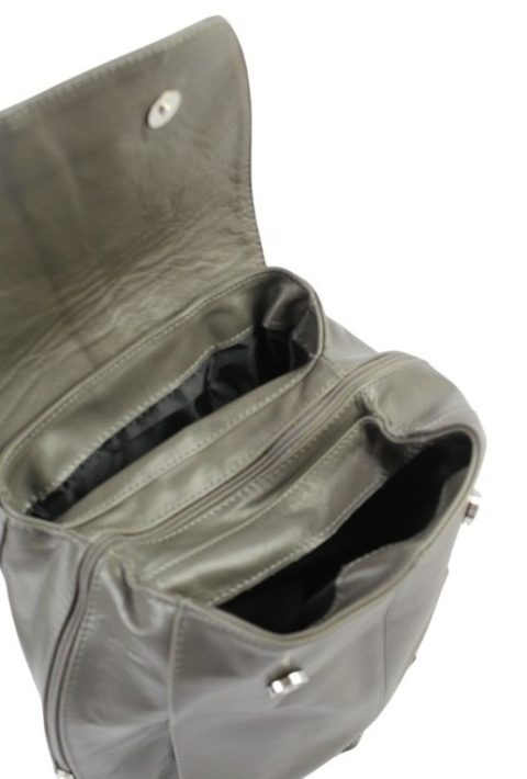 Plecak Skórzany MAGRE (PL) NATALIA Skóra Naturalna Licowa Gładka POPIELATA