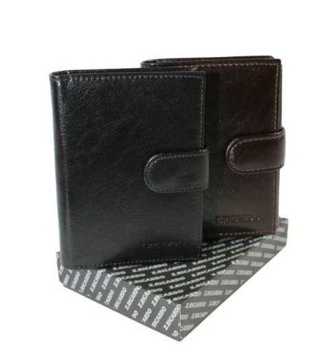 Portfel Męski Skórzany Z.RICARDO(PL) Skóra Licowa Duży Pionowy Z Zapinką Dwa Skrzydełka Duża Kieszeń Na Bilon ZR55A