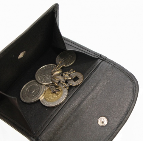 Portfelik Uniwersalny Mała Sakieweczka Skórzana MARS NORDEE Skóra Naturalna RFID  GW-3770 CZARNY 9 x 7 x 2 [cm]