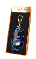 Praktyczna Elektryczna Zapalniczka Plazmowa USB Z Kablem Mikro USB LIGHT BRELOK Do Kluczyków Samochodowych AUDI CAR NIEBIESKA