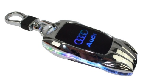 Praktyczna Elektryczna Zapalniczka Plazmowa USB Z Kablem Mikro USB Podświetlana BRELOK Do Kluczyków Samochodowych AUDI SREBRNA