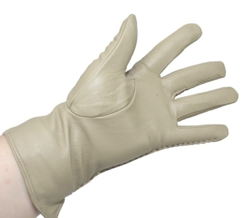 Skórzane Ocieplane Rękawiczki Damskie PolskaGalanteria.pl Ze Skóry Naturalnej CAPPUCINO o Rozmiar 7 1/2