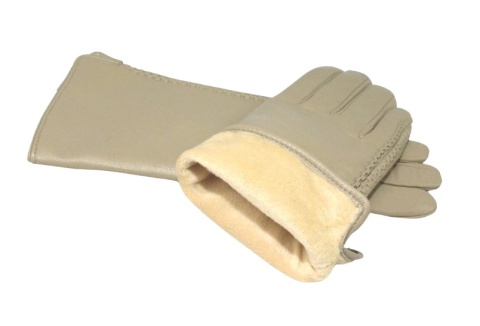 Skórzane Ocieplane Rękawiczki Damskie PolskaGalanteria.pl Ze Skóry Naturalnej CAPPUCINO o Rozmiar 8