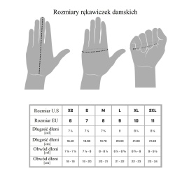 Skórzane Ocieplane Rękawiczki Damskie PolskaGalanteria.pl Ze Skóry Naturalnej Renifera Z Górnym Ściągaczem CZARNE Rozmiar 7