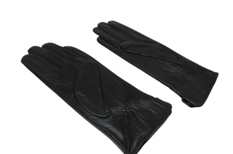 Skórzane Ocieplane Rękawiczki Damskie PolskaGalanteria.pl Ze Skóry Naturalnej Z Wzorkiem CZARNE Rozmiar 7 1/2