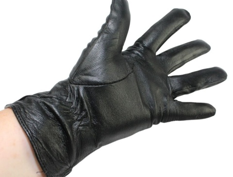 Skórzane Ocieplane Rękawiczki Damskie PolskaGalanteria.pl Ze Skóry Naturalnej Z Wzorkiem CZARNE Rozmiar 7 1/2