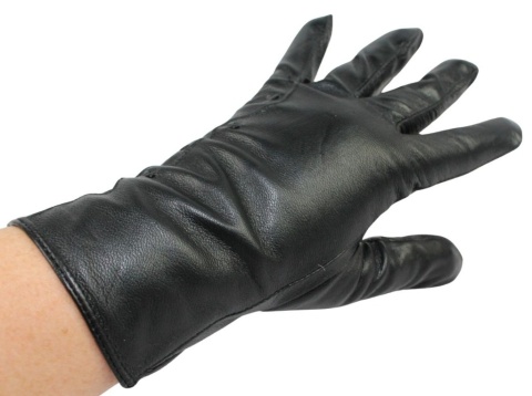 Skórzane Ocieplane Rękawiczki Damskie PolskaGalanteria.pl Ze Skóry Naturalnej Z Wzorkiem CZARNE Rozmiar 7 1/2