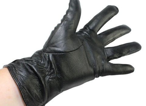 Skórzane Ocieplane Rękawiczki Damskie PolskaGalanteria.pl Ze Skóry Naturalnej Z Wzorkiem CZARNE Rozmiar 8 1/2