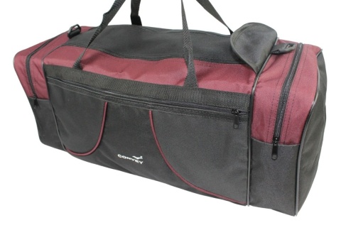 Torba Podróżna Średnia CONVEY (PL) CZARNO-BORDOWA 62 x 24 x 24 [cm]