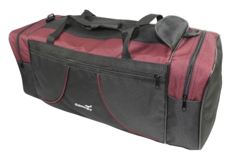 Torba Podróżna Średnia CONVEY (PL) CZARNO-BORDOWA 62 x 24 x 24 [cm]