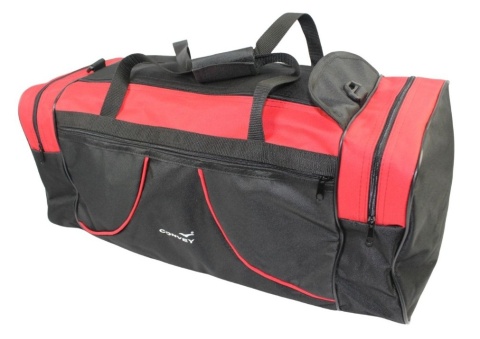 Torba Podróżna Średnia CONVEY (PL) CZARNO-CZERWONA 62 x 24 x 24 [cm]