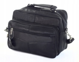 Torba męska skórzana CONVEY (PL) 276 Pozioma Czarna Dwukomorowa 29 x 20 x 15 [cm]