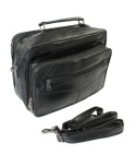 Torba męska skórzana CONVEY (PL) 276 Pozioma Czarna Dwukomorowa 29 x 20 x 15 [cm]