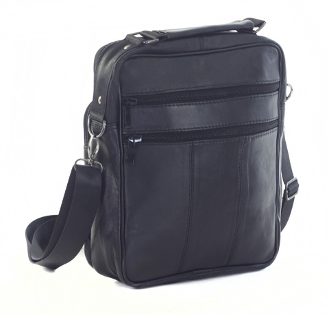 Torba męska skórzana CONVEY (PL) 525 Pionowa Czarna 23 x 21 x 8 [cm]