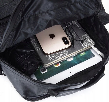 Torba męska skórzana CONVEY (PL) 525 Pionowa Czarna 23 x 21 x 8 [cm]