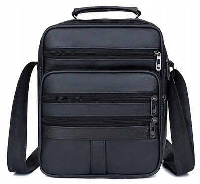 Torba męska skórzana CONVEY (PL) 8661 Pionowa Czarna 19 x 17 x 7 [cm]