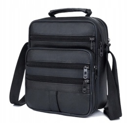 Torba męska skórzana CONVEY (PL) 8661 Pionowa Czarna 19 x 17 x 7 [cm]