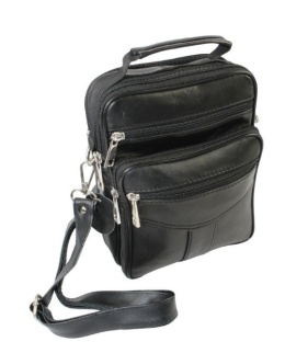 Torba męska skórzana CONVEY (PL) 8696 Pionowa Czarna Dwukomorowa 23 x 17 x 8 [cm]