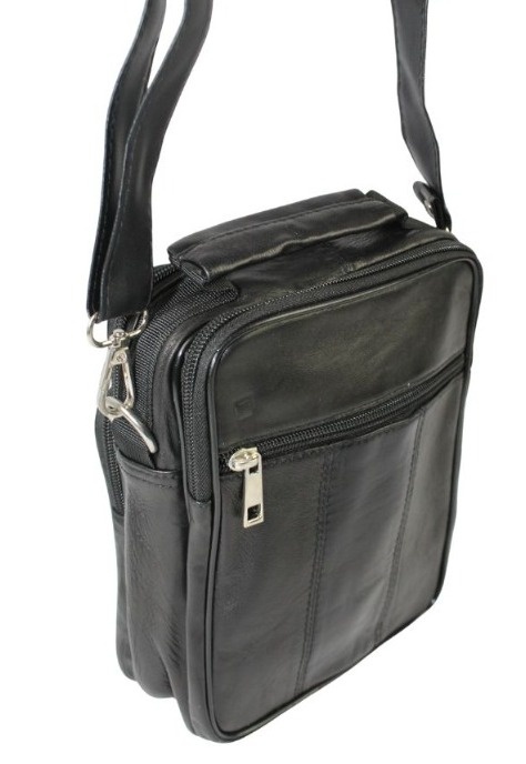 Torba męska skórzana CONVEY (PL) 8696 Pionowa Czarna Dwukomorowa 23 x 17 x 8 [cm]