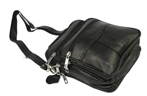 Torba męska skórzana CONVEY (PL) 8696 Pionowa Czarna Dwukomorowa 23 x 17 x 8 [cm]