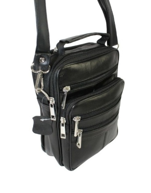 Torba męska skórzana CONVEY (PL) 8697 Pionowa Czarna 23 x 17 x 8 [cm]