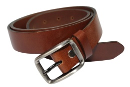 Pasek Damski Skórzany PAS-MAX (PL) Skóra Licowa EXTRA Gładki 30 mm JASNY BRĄZ k.40