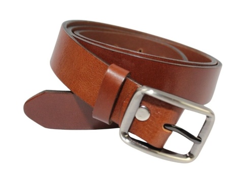 Pasek Damski Skórzany PAS-MAX (PL) Skóra Licowa EXTRA Gładki 30 mm JASNY BRĄZ k.40