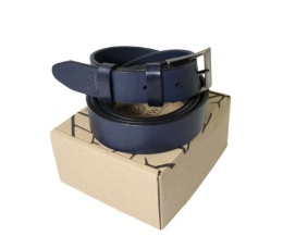 Pasek Męski Skórzany BETLEWSKI (PL) Skóra Naturalna Licowa EXTRA Gładki 30 mm CIEMNY GRANATOWY