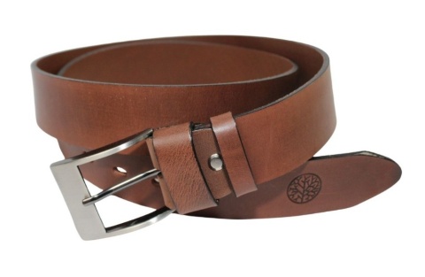 Pasek Męski Skórzany BETLEWSKI (PL) Skóra Naturalna Licowa EXTRA Gładki 40 mm JASNY BRĄZOWY