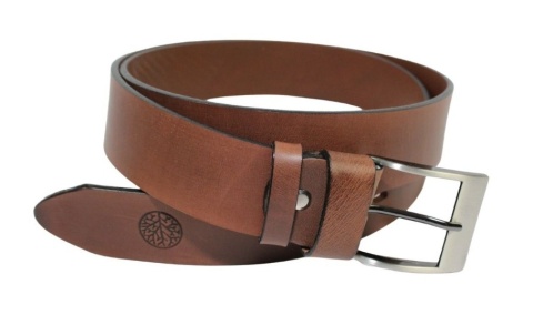 Pasek Męski Skórzany BETLEWSKI (PL) Skóra Naturalna Licowa EXTRA Gładki 40 mm JASNY BRĄZOWY