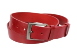 Pasek Męski Skórzany PAS-MAX (PL) CZERWONY Gładki Skóra Licowa EXTRA 40 mm K62