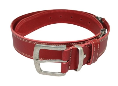 Pasek Skórzany HADA (PL) Skóra Licowa EXTRA VINTAGE MISSISSIPI BLUES 40 mm CZERWONY