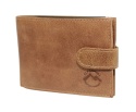 Portfel Męski Skórzany EL FORREST Mały Skóra Bydlęca Poziomy Z Zapinką Jedno Skrzydełko 851 08 RFID BRĄZOWY 11 x 8 x 2 [cm]