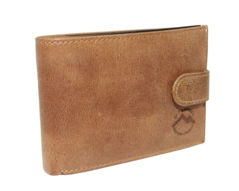 Portfel Męski Skórzany EL FORREST Mały Skóra Bydlęca Poziomy Z Zapinką Jedno Skrzydełko 851 08 RFID BRĄZOWY 11 x 8 x 2 [cm]