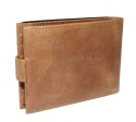 Portfel Męski Skórzany EL FORREST Mały Skóra Bydlęca Poziomy Z Zapinką Jedno Skrzydełko 851 08 RFID BRĄZOWY 11 x 8 x 2 [cm]