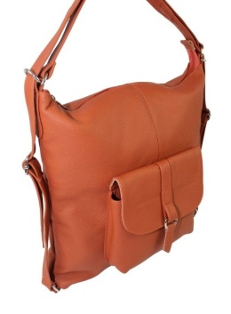 Praktyczny Plecak Skórzany Torebka 2 w 1 MAGRE (PL) AMELIA Skóra Naturalna Licowa CEGLASTY