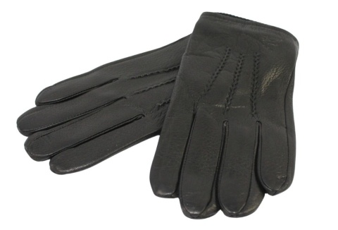 Rękawiczki Męskie PolskaGalanteria Ocieplane Z Ciemnym Ściągaczem Ze Skóry Renifera Rozmiar 11 1/2 CZARNE