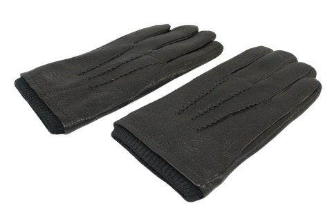 Rękawiczki Męskie PolskaGalanteria Ocieplane Z Ciemnym Ściągaczem Ze Skóry Renifera Rozmiar 11 1/2 CZARNE