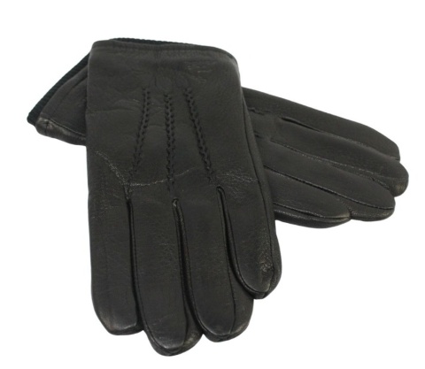 Rękawiczki Męskie PolskaGalanteria Ocieplane Z Ciemnym Ściągaczem Ze Skóry Renifera Rozmiar 11 CZARNE