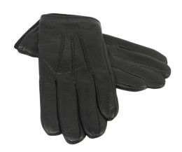 Rękawiczki Męskie PolskaGalanteria Ocieplane Z Ciemnym Ściągaczem Ze Skóry Renifera Rozmiar 12 CZARNE