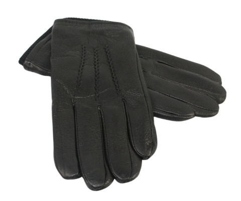 Rękawiczki Męskie PolskaGalanteria Ocieplane Z Ciemnym Ściągaczem Ze Skóry Renifera Rozmiar 12 CZARNE