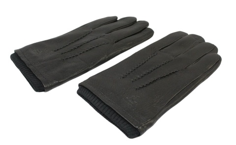 Rękawiczki Męskie PolskaGalanteria Ocieplane Z Ciemnym Ściągaczem Ze Skóry Renifera Rozmiar 12 CZARNE