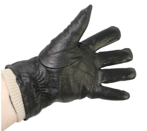 Rękawiczki Męskie PolskaGalanteria Ocieplane Z Jasnym Ściągaczem Ze Skóry Renifera Rozmiar 10 CZARNE