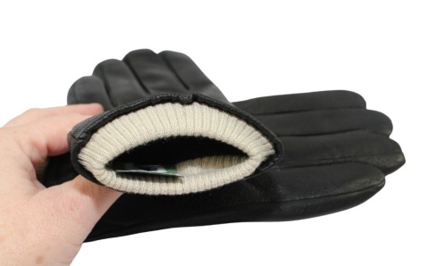 Rękawiczki Męskie PolskaGalanteria Ocieplane Z Jasnym Ściągaczem Ze Skóry Renifera Rozmiar 11 CZARNE