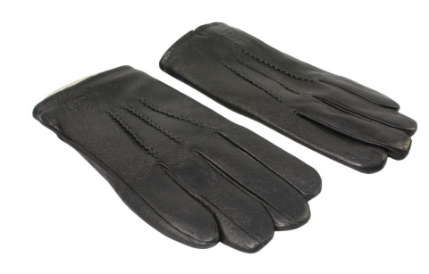 Rękawiczki Męskie PolskaGalanteria Ocieplane Z Jasnym Ściągaczem Ze Skóry Renifera Rozmiar 11 CZARNE