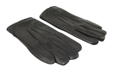 Rękawiczki Męskie PolskaGalanteria Ocieplane Z Jasnym Ściągaczem Ze Skóry Renifera Rozmiar 12 CZARNE