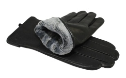 Rękawiczki Męskie PolskaGalanteria Ocieplane Ze Skóry Renifera Rozmiar 11 1/2 GŁADKIE CZARNE