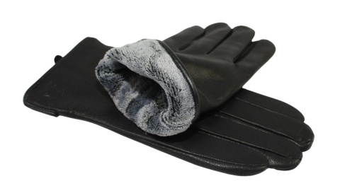 Rękawiczki Męskie PolskaGalanteria Ocieplane Ze Skóry Renifera Rozmiar 11 GŁADKIE CZARNE