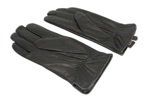 Rękawiczki Męskie PolskaGalanteria Ocieplane Ze Skóry Renifera Rozmiar 12 GŁADKIE CZARNE